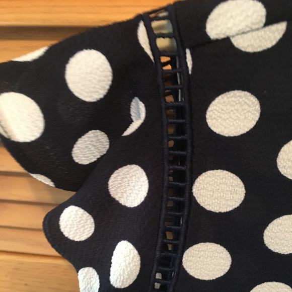 Michael Kors Navy/White polka dot blouse - Picture 2 of 3